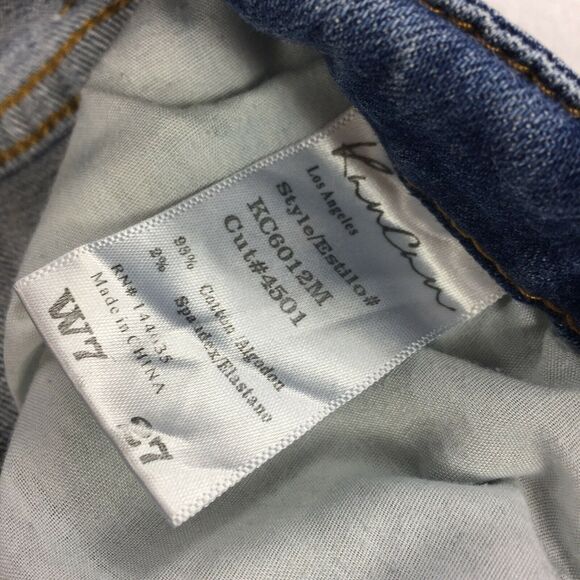 Kancan Skinny Leg Jeans Size 27 Womens Ripped Blue Wash Stretch Distressed Denim - Picture 7 of 10